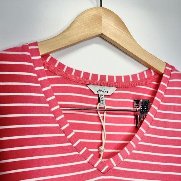 Joules Candice Striped Jersey Dress in Pink Size 4 - Picture 4 of 8